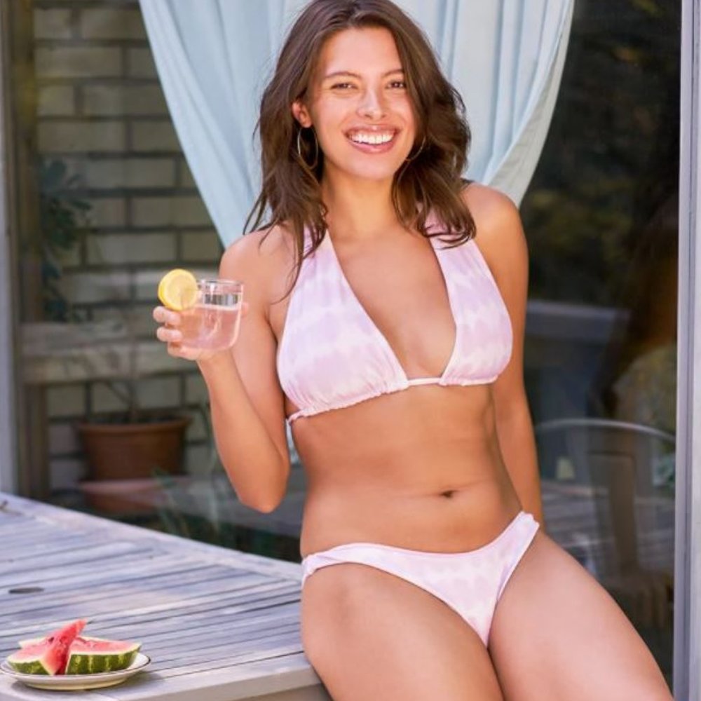 RVCA Live and Let Dye Light Purple Tie-Dye Halter French Bikini M